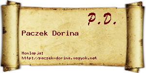 Paczek Dorina névjegykártya
